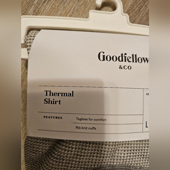 NEW mens goodfellow Large gray thermal longsleeve shirt target grey - Picture 4 of 7